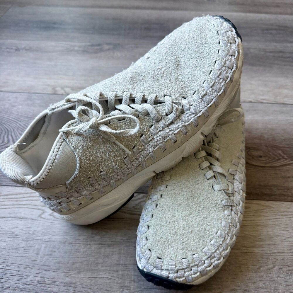 Nike Air Footscape Woven Chukka QS Hairy Suede Light Bone/Off White Mens Sz 11